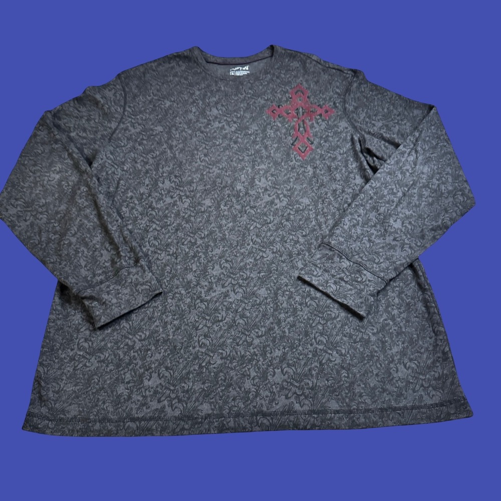 APT 9 Thermal Shirt XL Long Sleeve Grunge Cyber Goth Alternative Cross